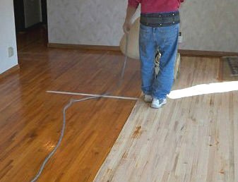 Floor sanding before and after