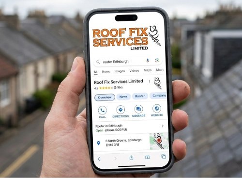 Close-up of a roof with a ladder.