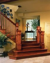 Staircase with polished wood