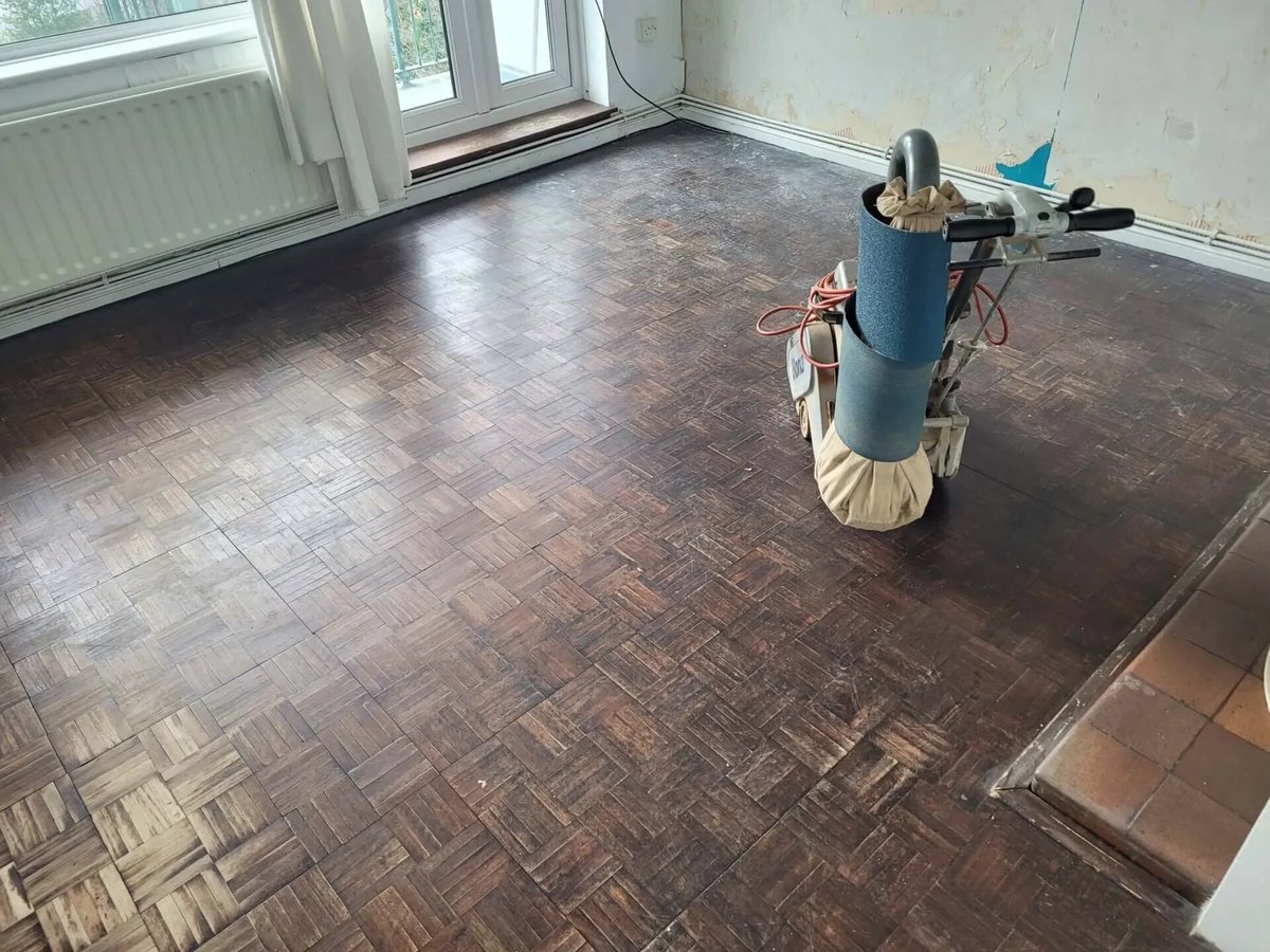 Polished wooden floor
