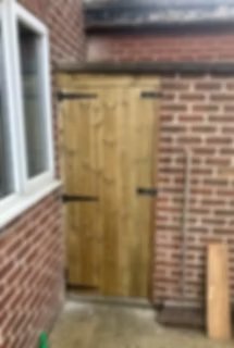 Wooden door and brickwork