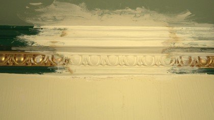 Plasterwork repair/installation in progress