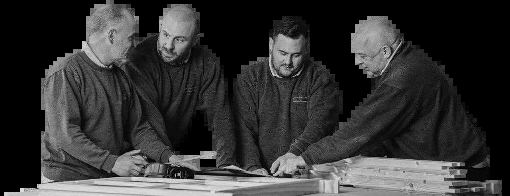 Team discussing timber window project