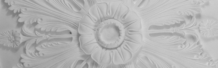 Close up of plaster ceiling rose