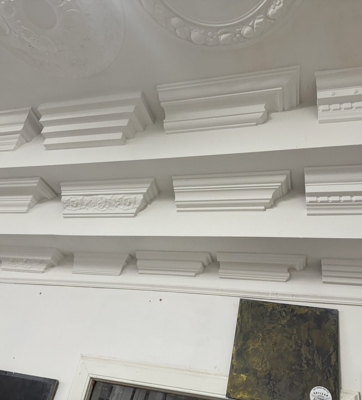 Plaster crown molding samples