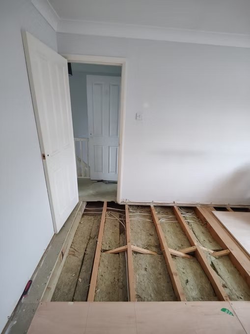 Floor being prepared for new flooring