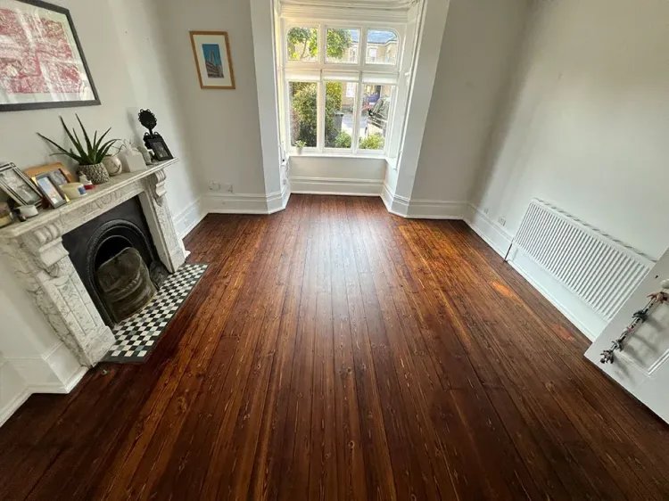 Before and after floor sanding