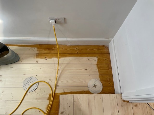 Before and after floor sanding