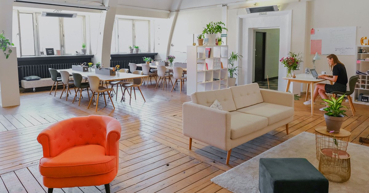 Restored wooden floor in a modern office space.
