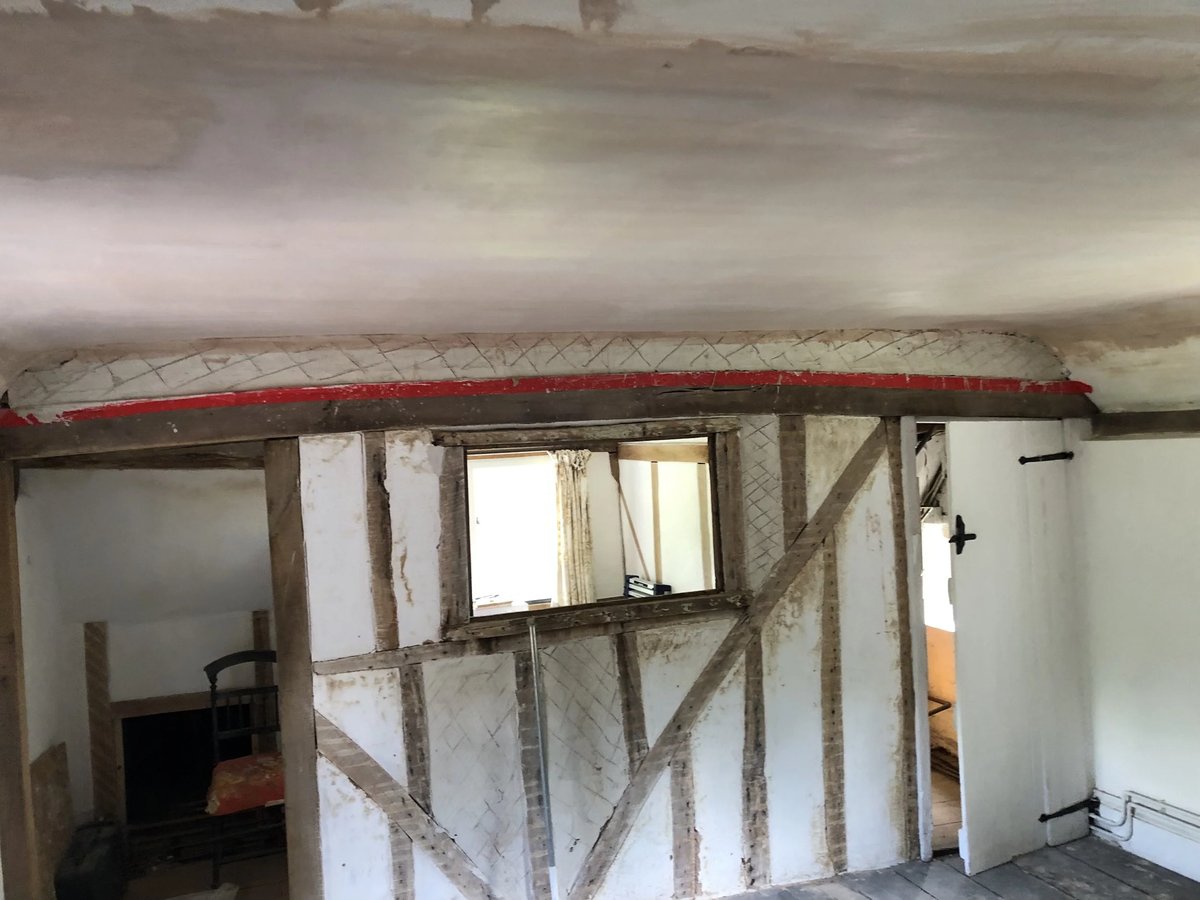 Interior wall with plastering work in progress