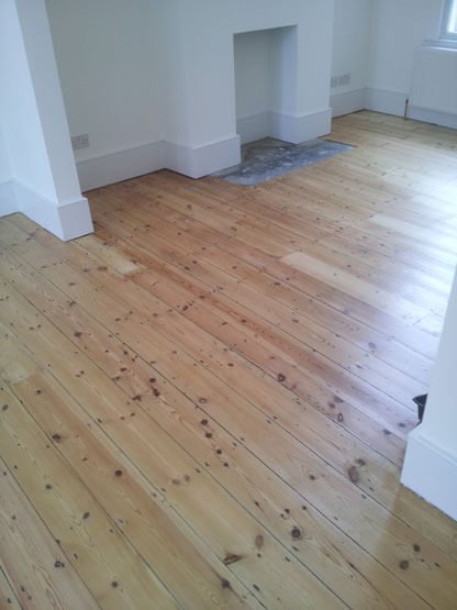 Polished wooden floor