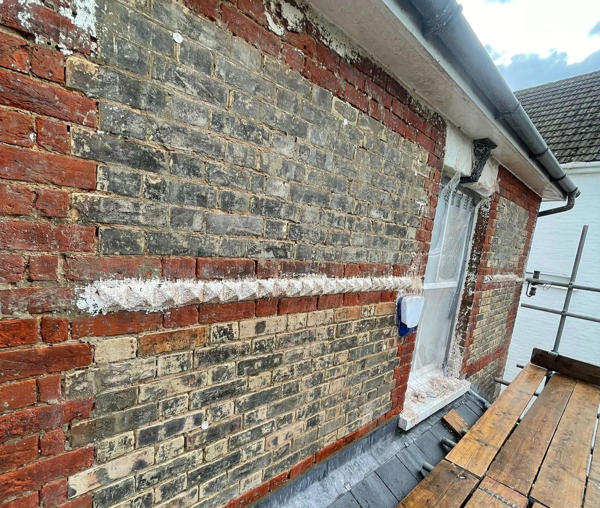Before brick cleaning and restoration