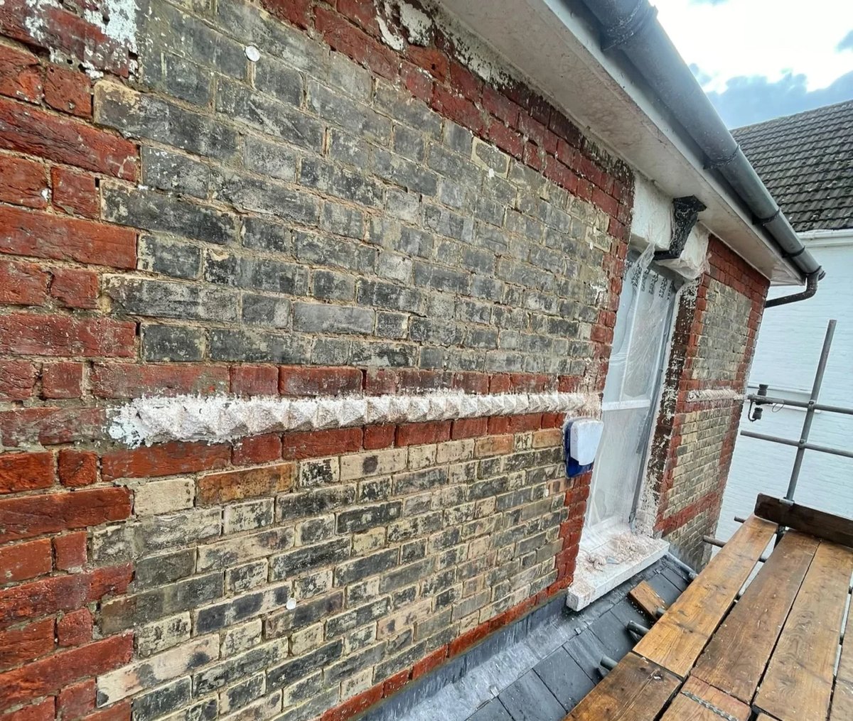 Before brick cleaning and restoration