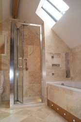 Bathroom with lime plaster finish