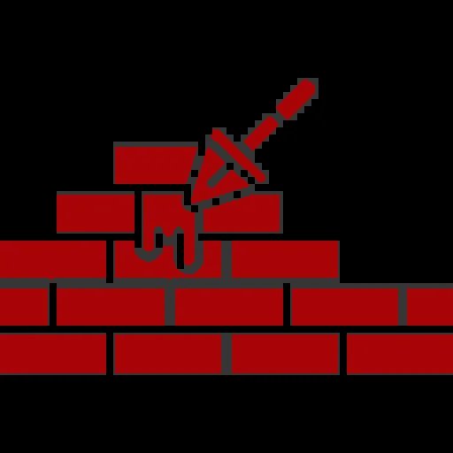 Brick wall with trowel icon