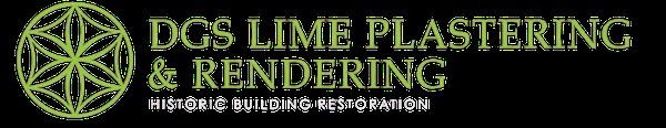 Logo of DGS Lime Plastering & Rendering, including the company name and services.
