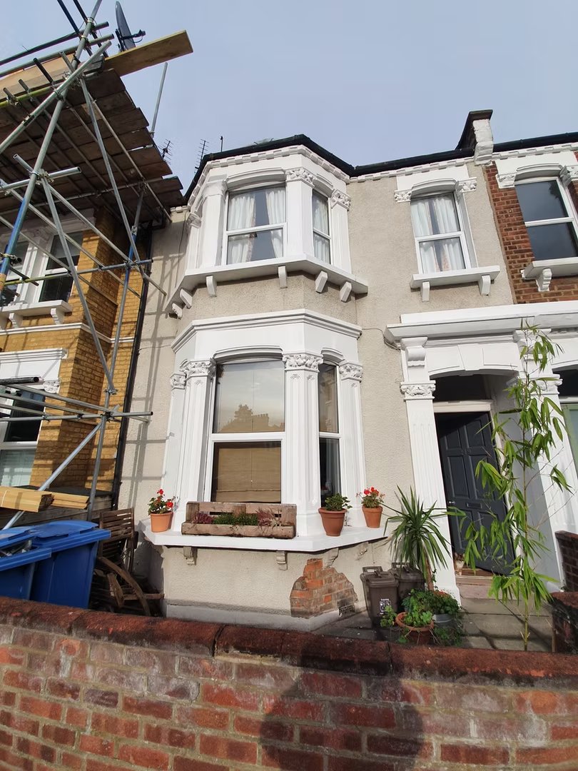 Brick house with bay window