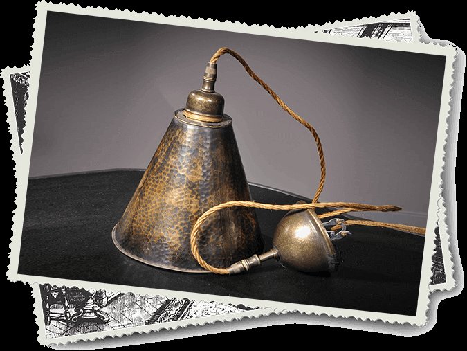 Vintage-style pendant light fixture.