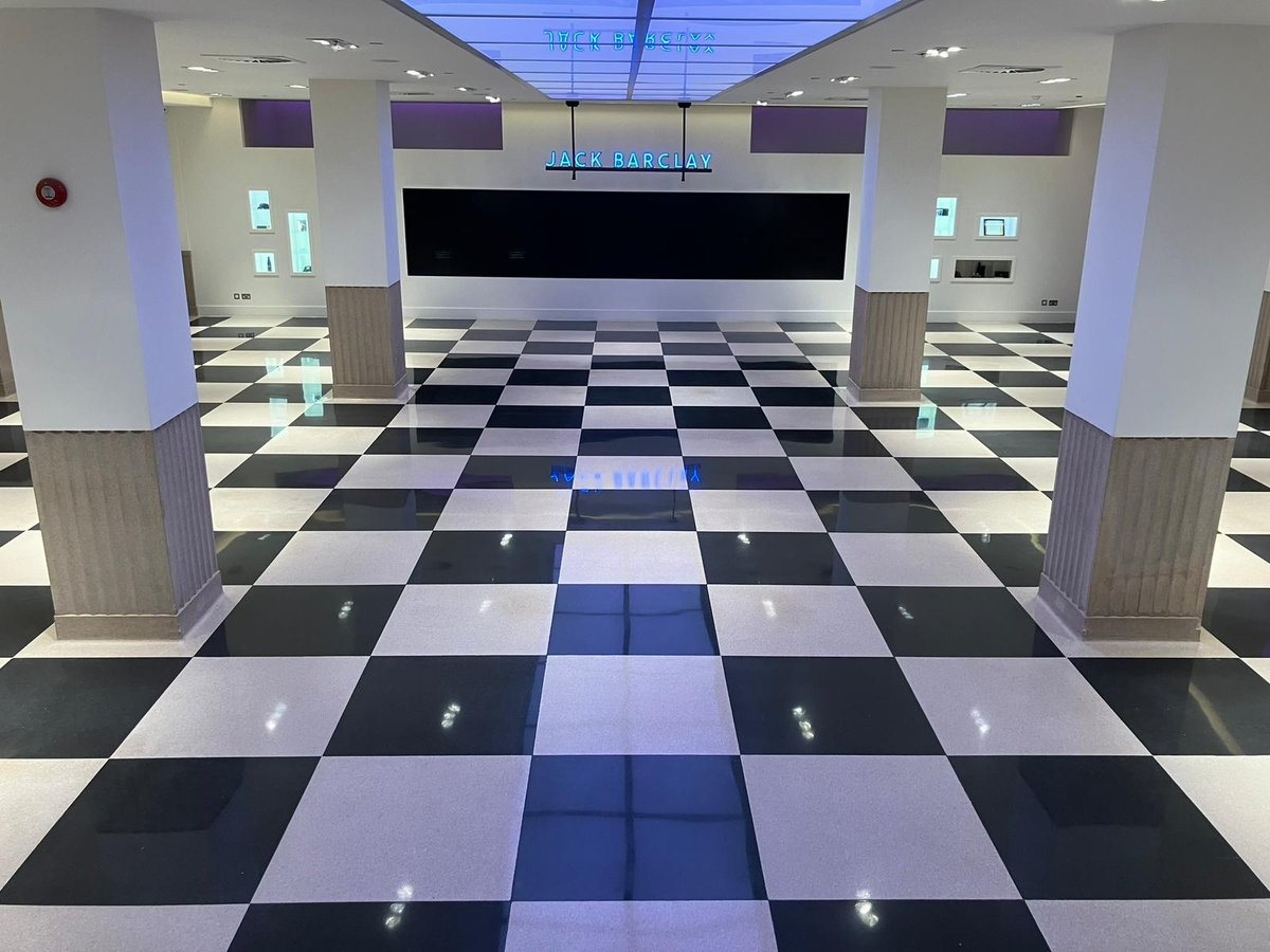 Large commercial space with refinished tile floor