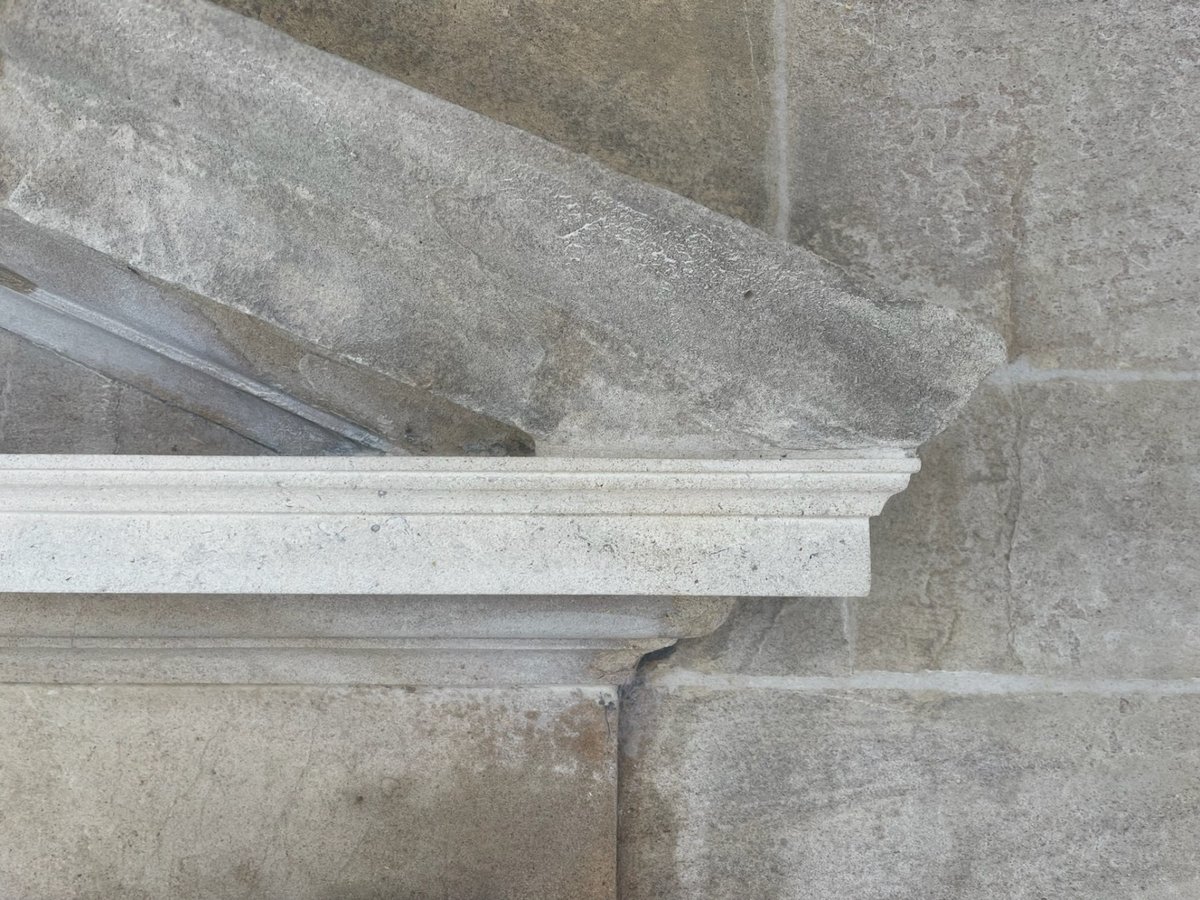 Close-up of masonry work on a building exterior