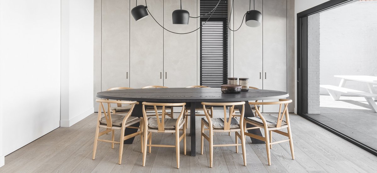 dining room with wood flooring