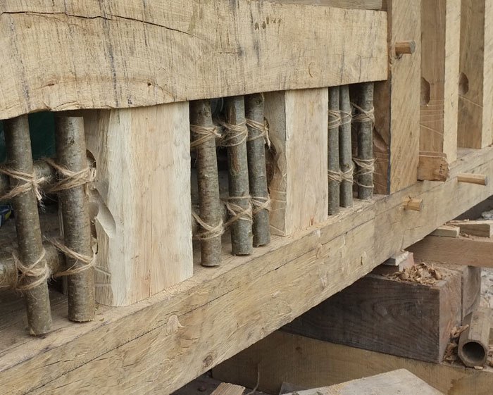 Restored woodwork on a historical building by DB Building Conservation